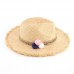 Wide Brim Beach Hat w/ Braid Band Handmade Raffia Straw Beach Hat Fringe Sun Hat 691218706787 eb-78083209